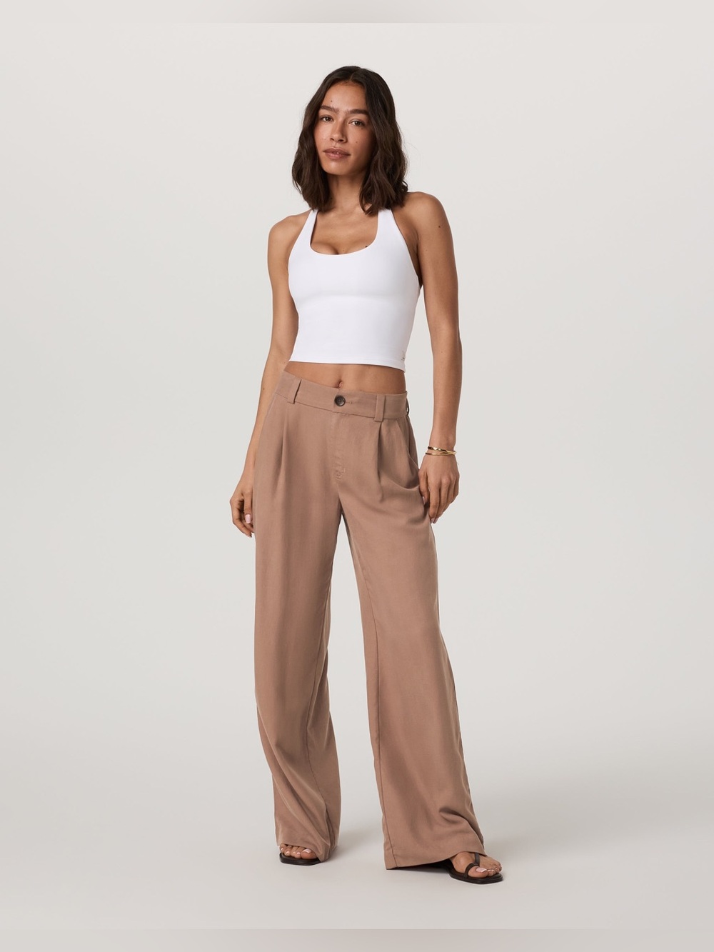 Vuori Trestles Twill Wideleg Pants Camel Size L Lyocell Linen